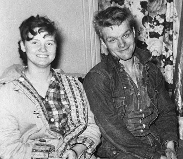 A candid photo of Charles Starkweather and Caril Fugit