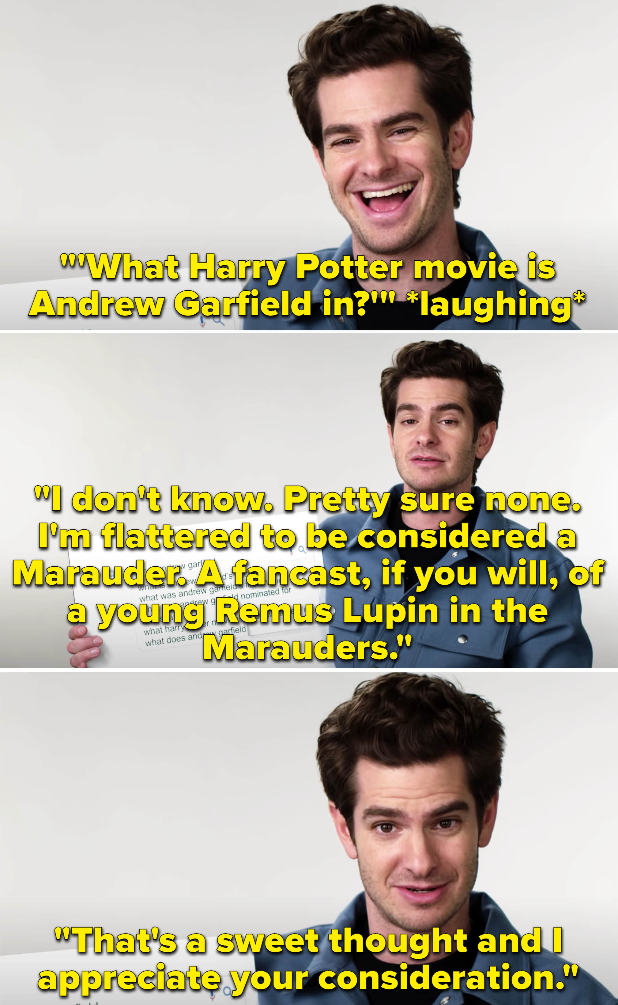 andrew garfield goofy smile