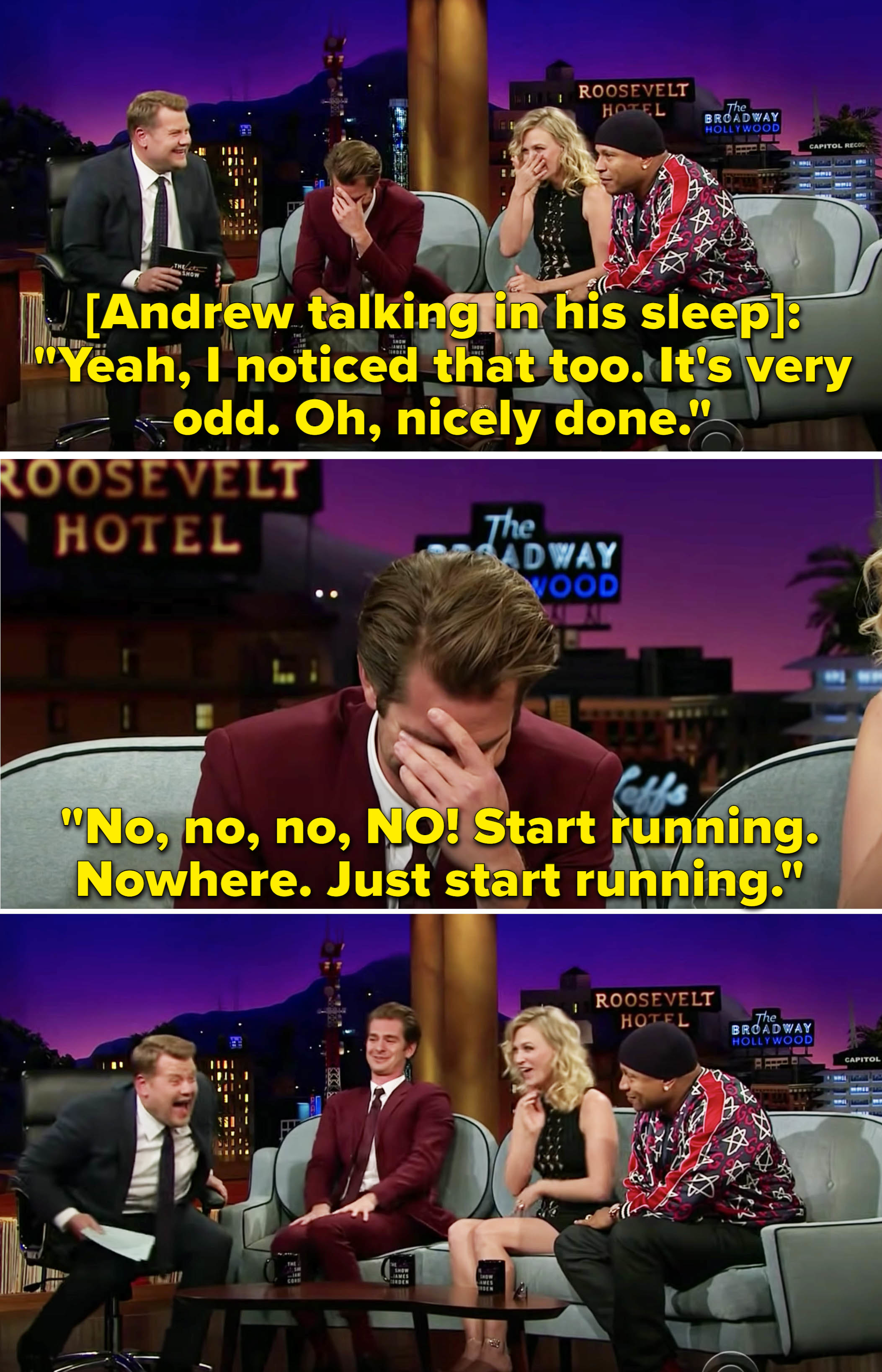 Andrew&#x27;s saying, &quot;Start running. Nowhere. Just start running&quot; in his sleep