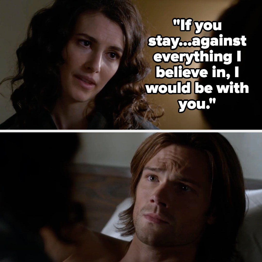 Amelia tells dean &quot;If you stay...against everything I believe in, I would be with you&quot;