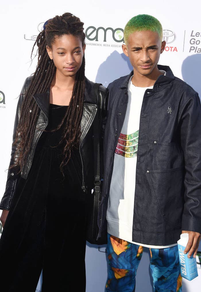 Jaden and Willow on a red carpet