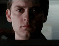 Gif of Tobey Maguire with a single tear rolling down his face