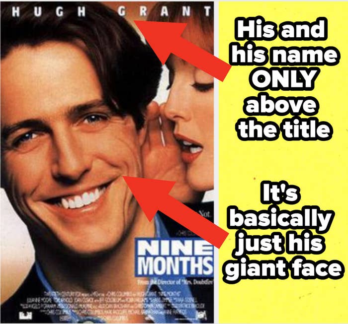 The Nine Months poster which has only his name above the title and is mainly his face