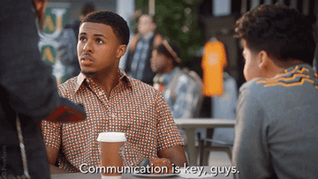 A man saying &quot;Communication is key, guys&quot;