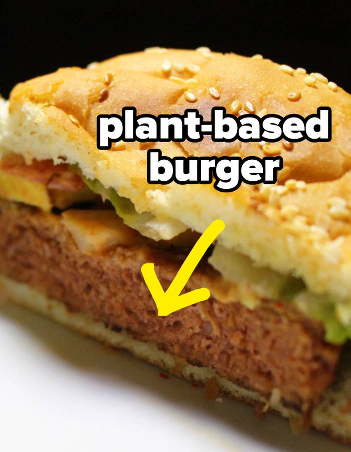 A plant-based meat burger.