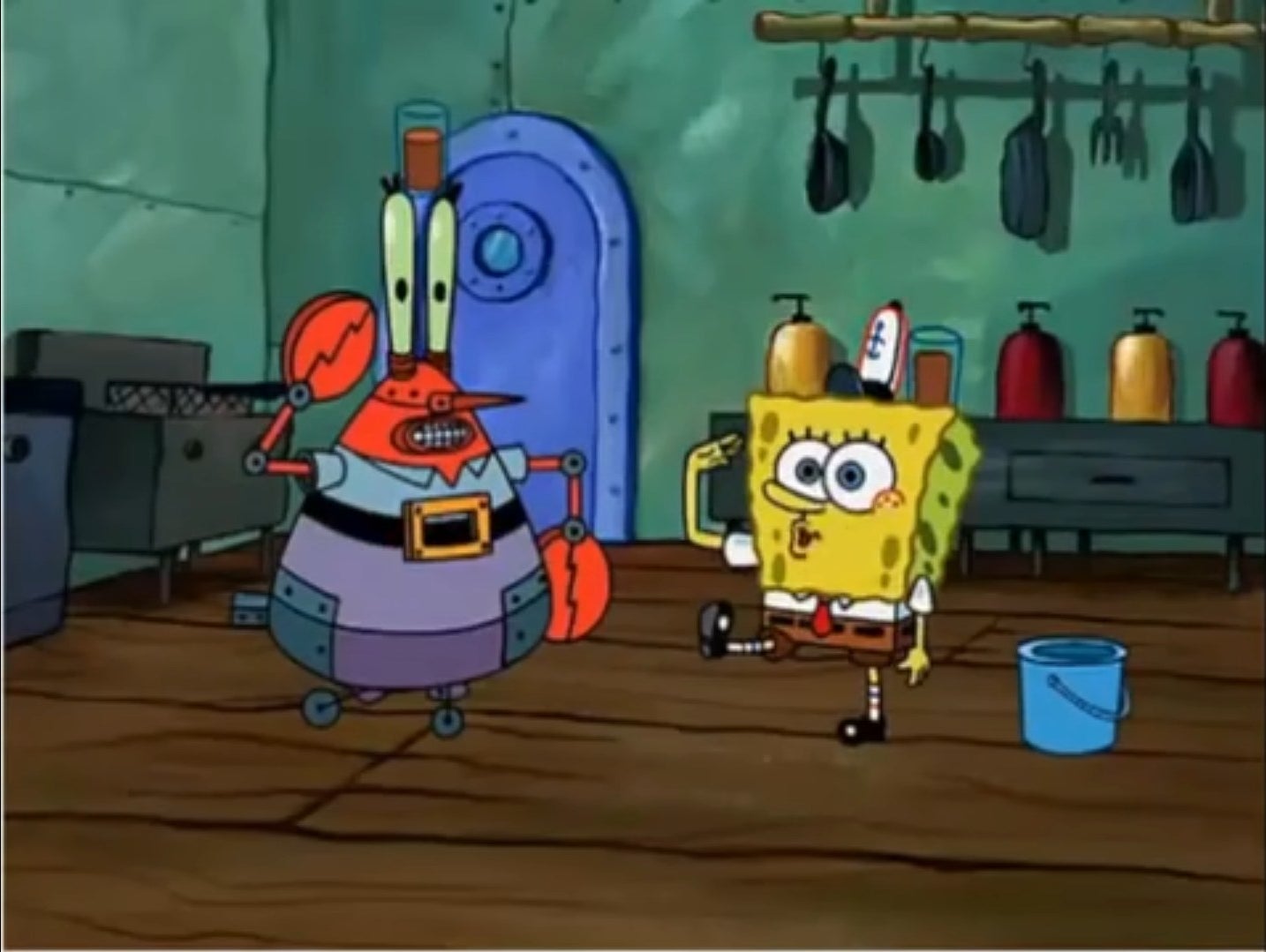 Robot Krabs and Spongebob