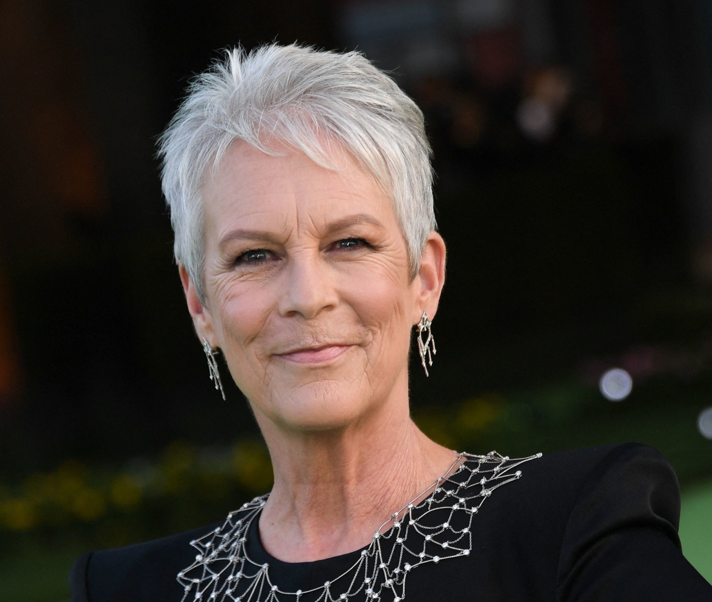 Jamie Lee Curtis poses at the Academy Museum of Motion Pictures opening gala on September 25, 2021