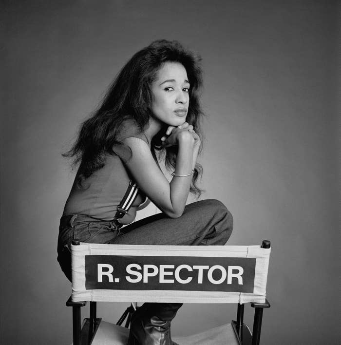 Spector sits on a director&#x27;s chair with her name on it