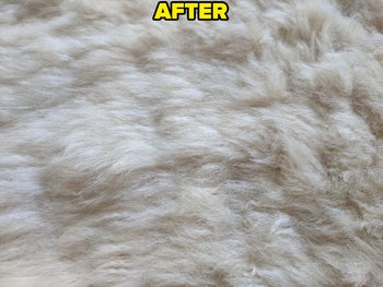 the same reviewer's rug after the mats were brushed out and it looks soft and fluffy again