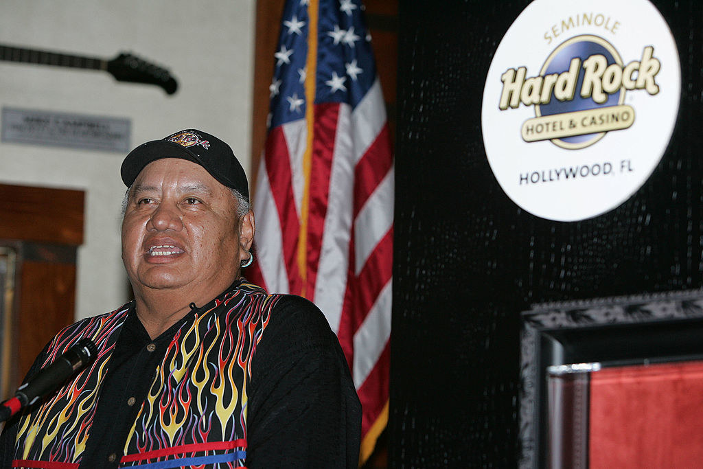 Max Osceola speaking at a Hard Rock event