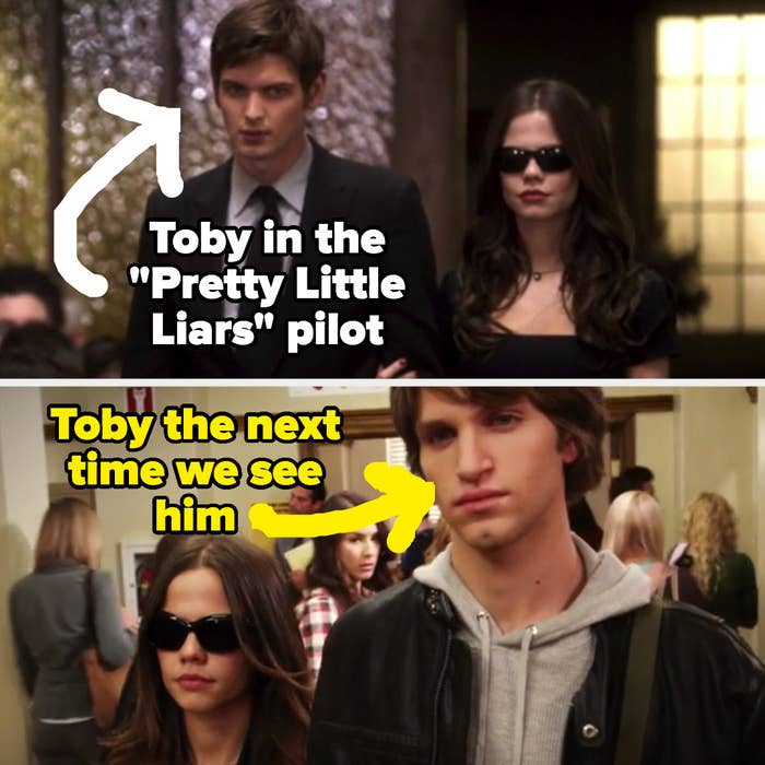 Toby in the Pretty little liars pilot with jenna then the next time we see him (also with jenna) played by a different actor
