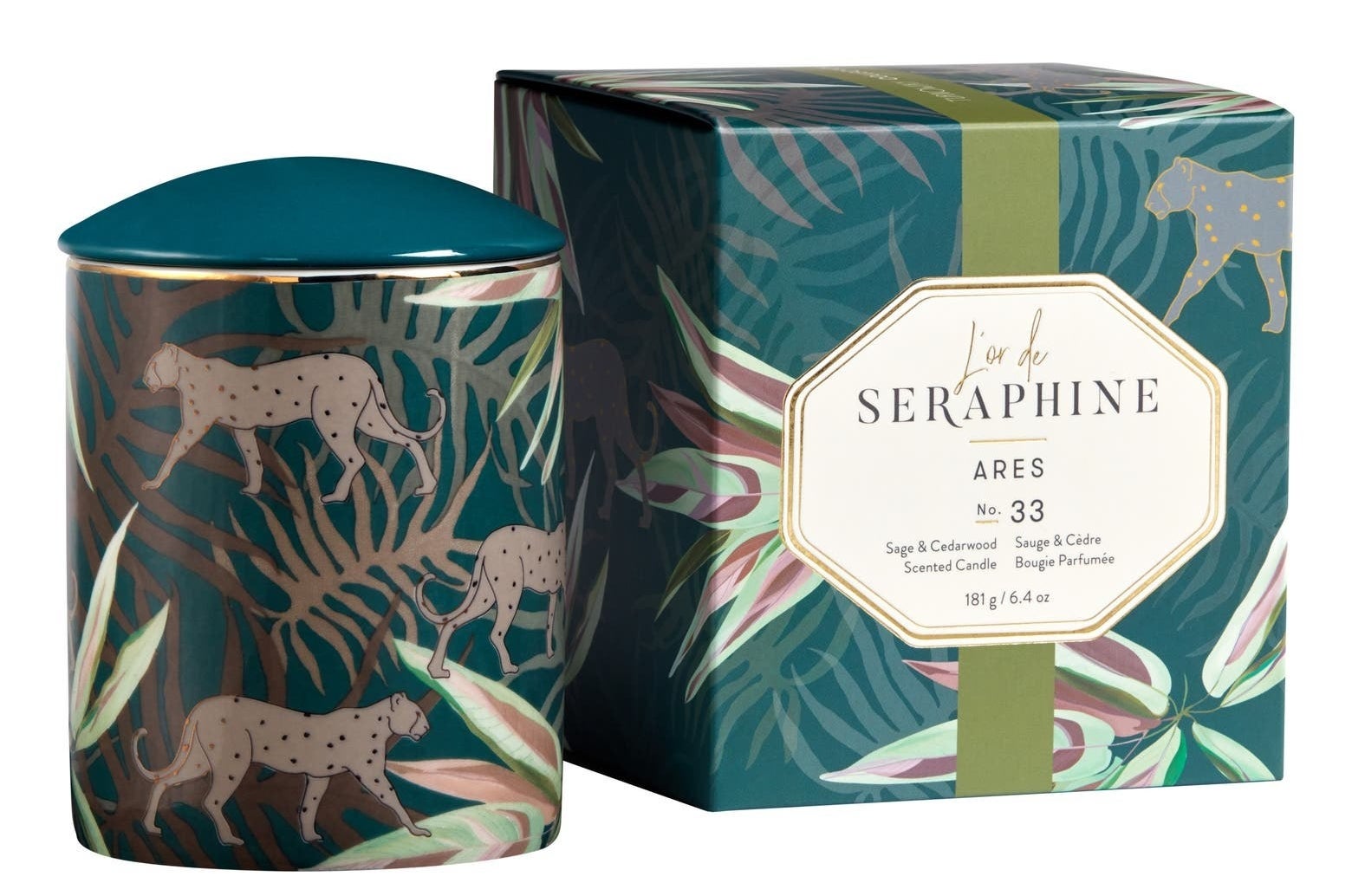 The candle in the scent Sage and Cedarwood