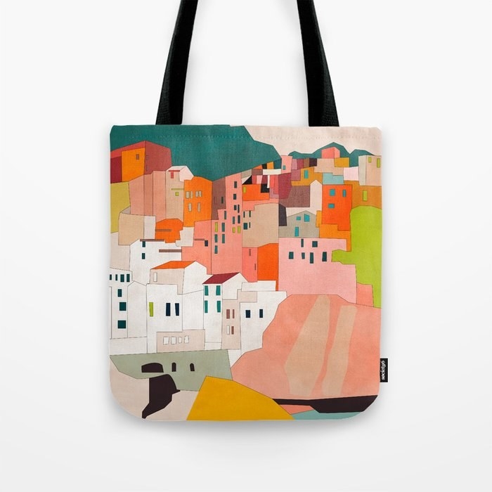 Tote bag with print of the Amalfi Coast