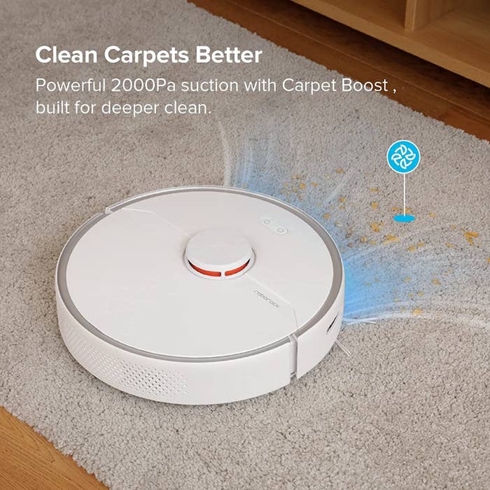 the robot vacuum and mop in white