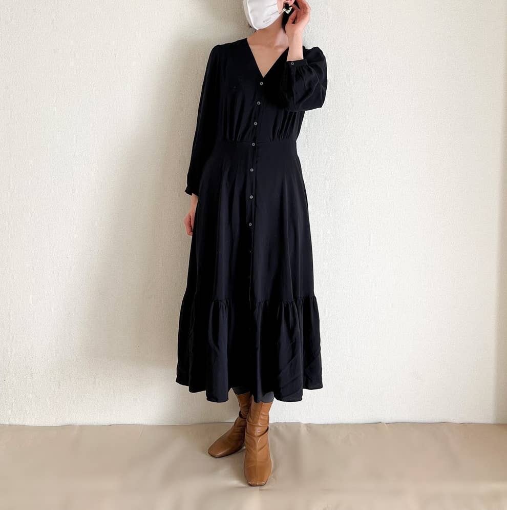 細見え効果すっご ユニクロの フレアワンピース 一枚でおしゃれに決まります 細見え効果すっご ユニクロの フレアワンピース 一枚でおしゃれに決まります