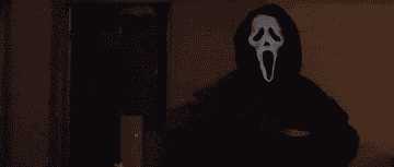 Ghostface from &quot;Scream&quot; wiping blood from his knife