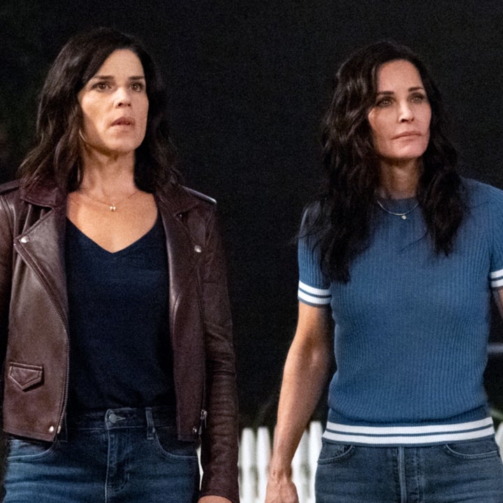 Still from "Scream" featuring Neve (L) and Courtney (R)