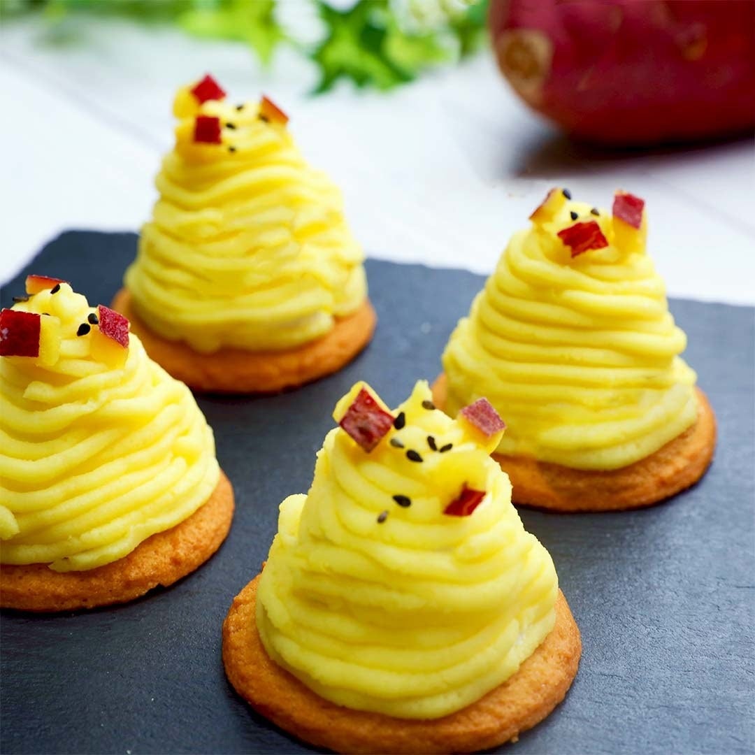 濃厚スイートポテトモンブラン 材料3つ 絞り口金不要 保存袋で簡単 レシピ 作り方 Tasty 濃厚スイートポテトモンブラン 材料3つ 絞り口金不要 保存袋で簡単 レシピ 作り方 Tasty