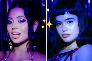 maddy from euphoria on the left and kat from euphoria on the right
