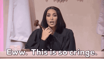 Kim Kardashian dressed as a judge saying