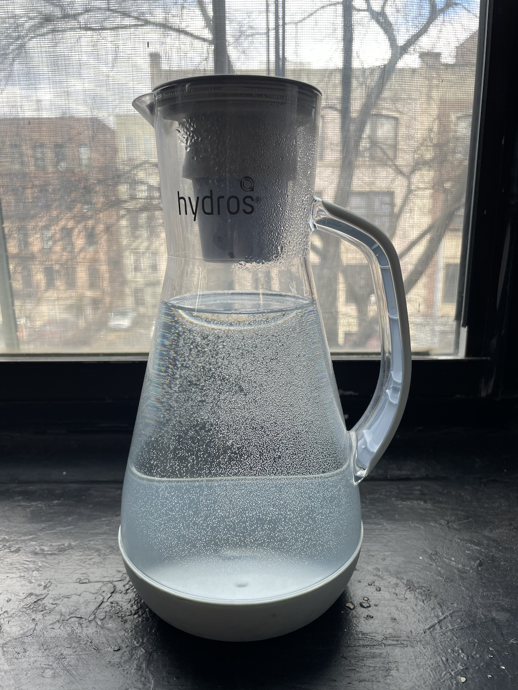 image of the hydros pitcher on a windowsill