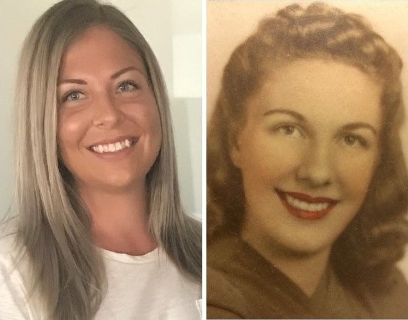 A woman and a photo of her grandmother