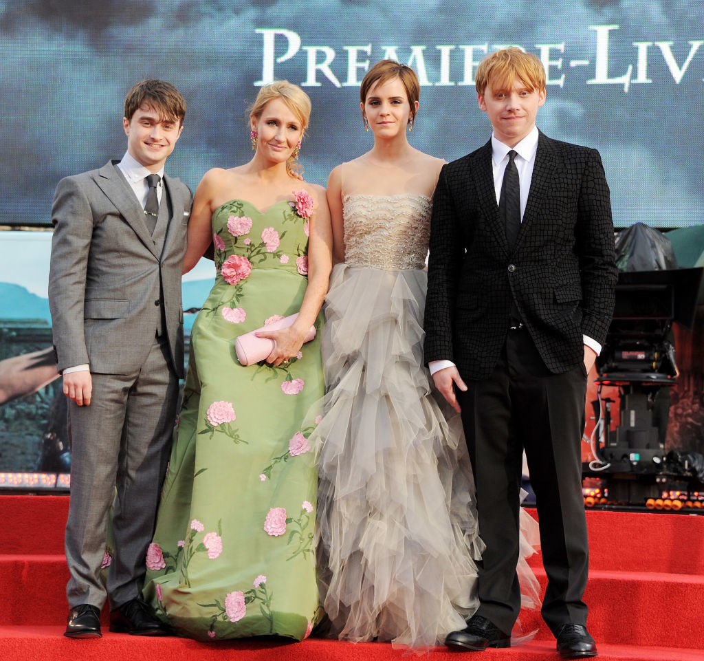 Daniel, JK, Emma, and Rupert on the red carpet