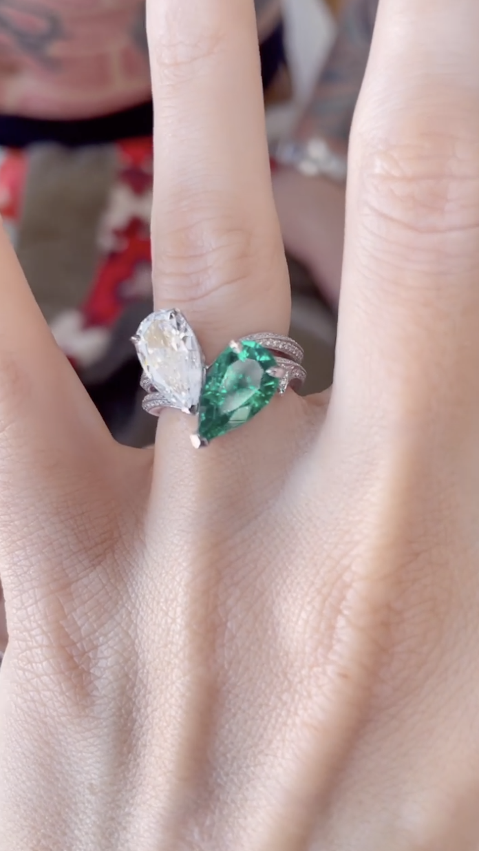 A closeup of Megan&#x27;s ring