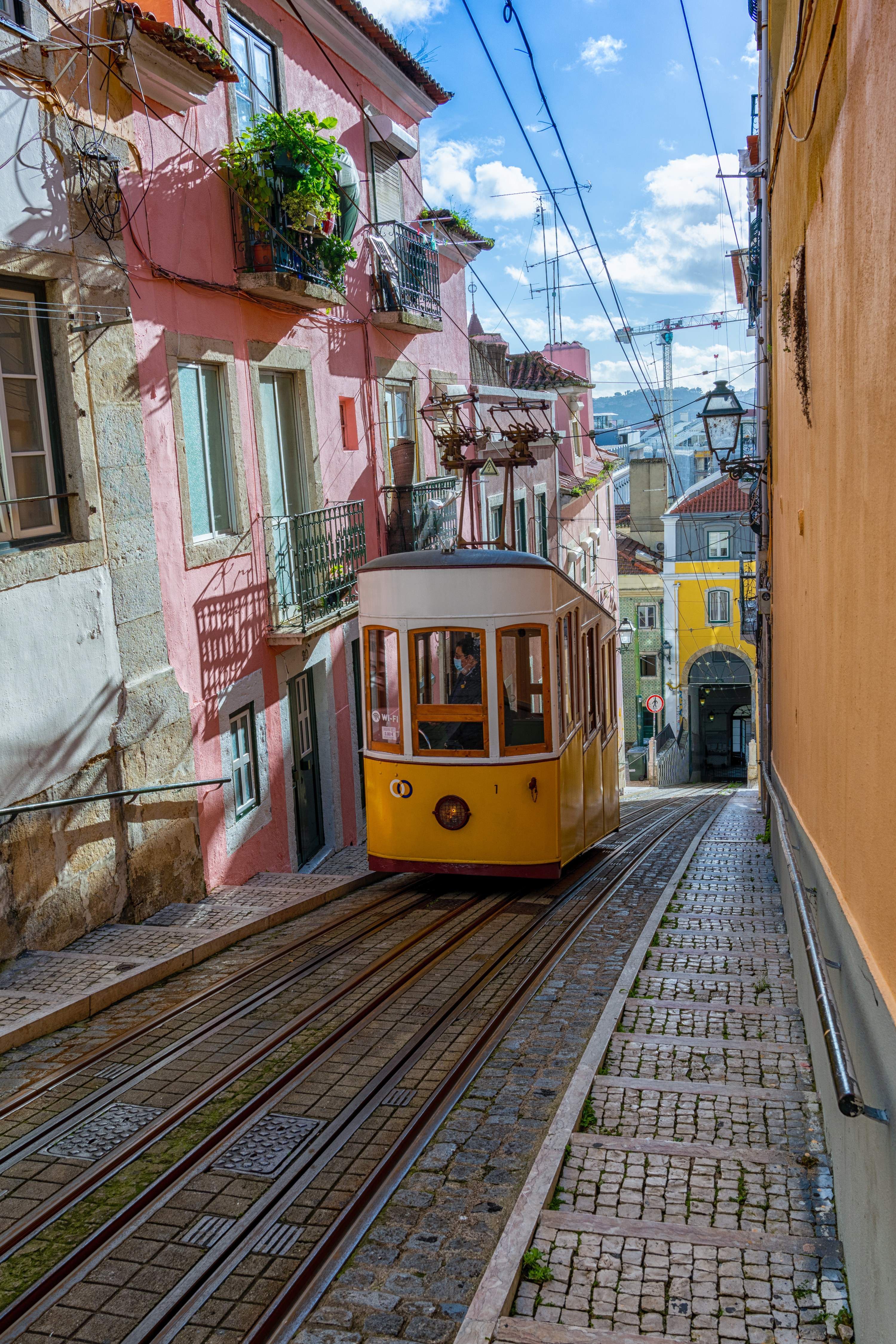 Gloria Funicular in downtown Lisbon