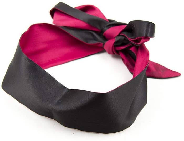 Black and red satin blindfold ribbon