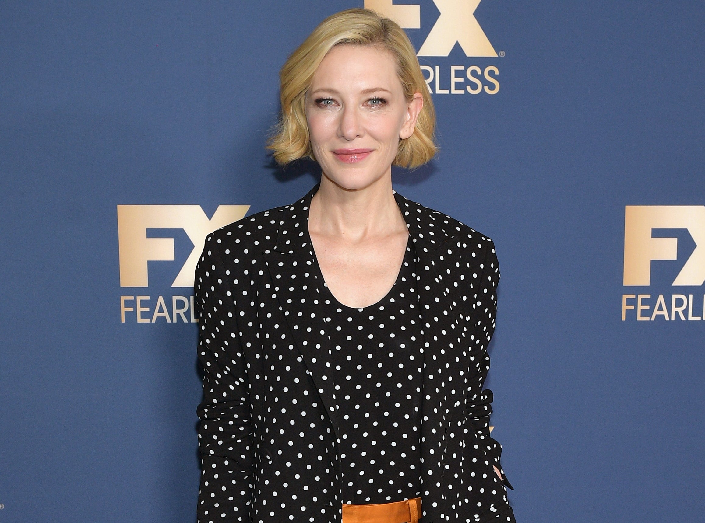 A closeup of Cate
