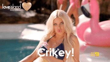 A closeup of Sophie Monk saying