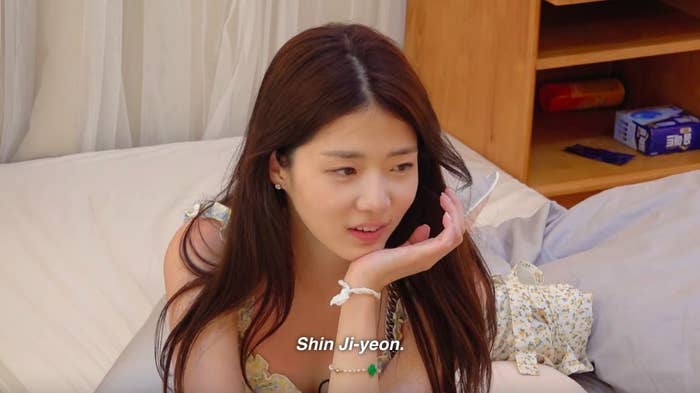 Ji-yeon looks unamused as her name is announced