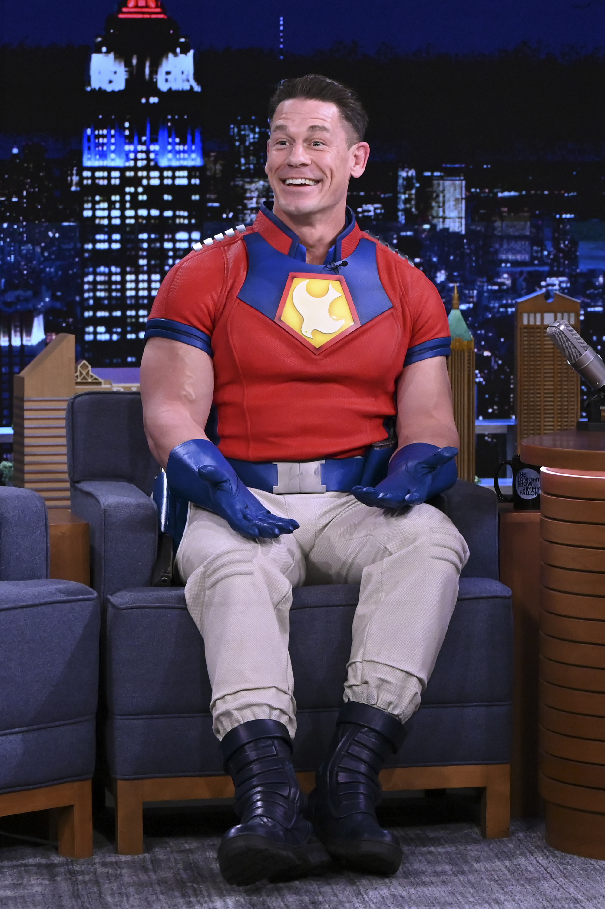 john on fallon in a superman shirt
