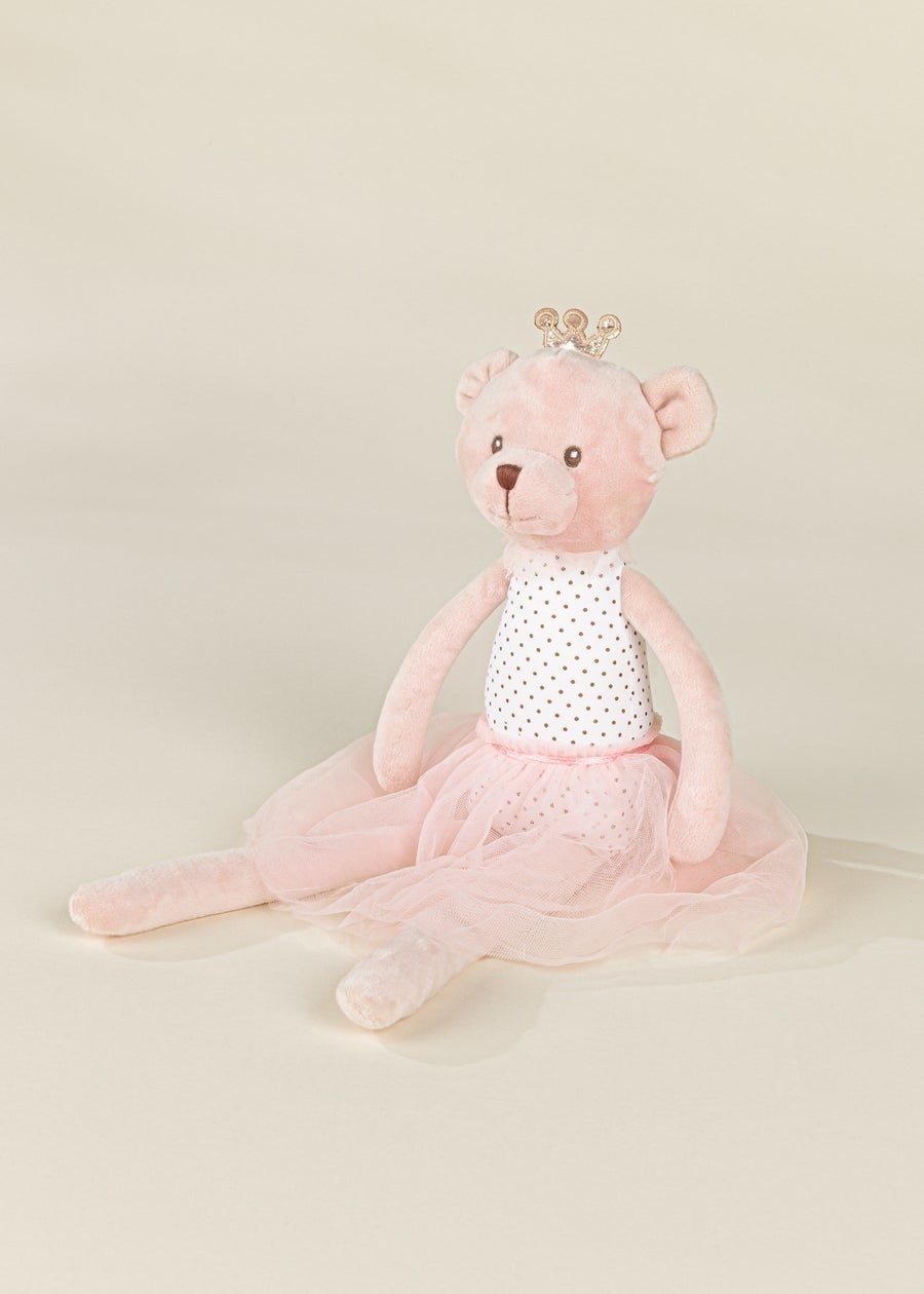 a pink plush ballerina bear
