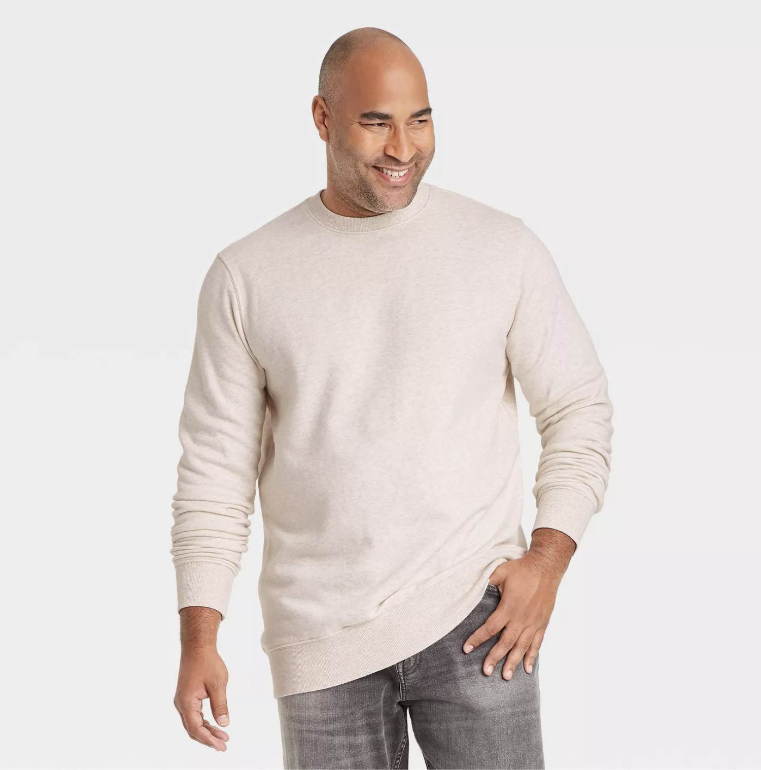 A crewneck sweatshirt in cream