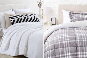 two images of comforters
