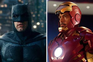 batman on the left and iron man on the right