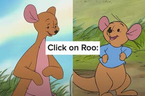 Kanga and Roo with the caption "Click on Roo"