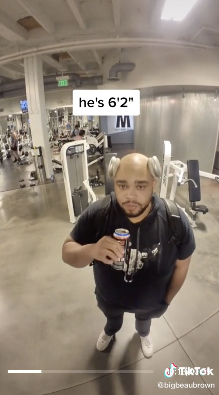 POV looking down on guy who&#x27;s 6 feet 2