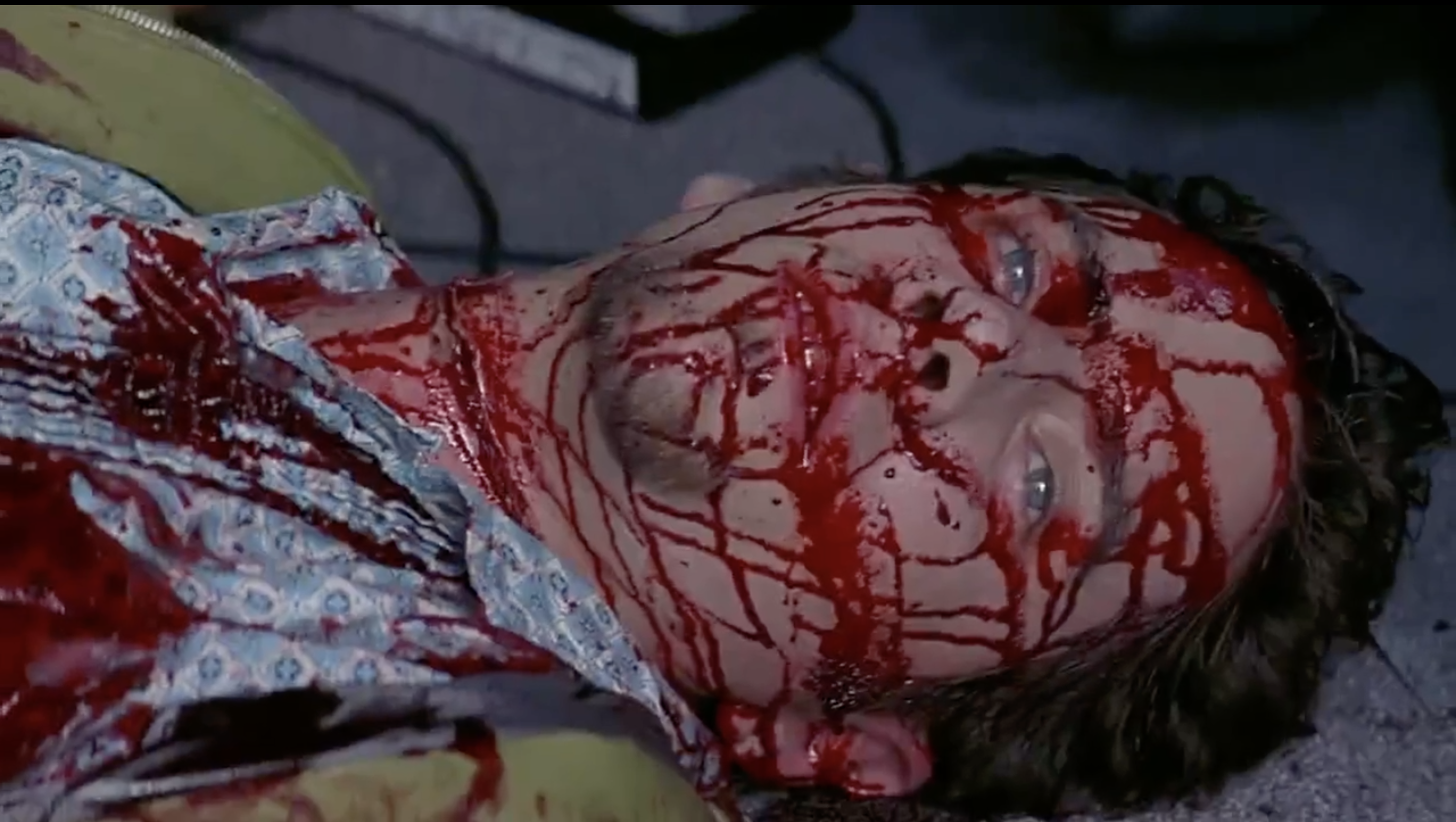 Jamie Kennedy lies dead with blood all over his face