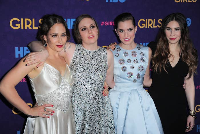 The cast of Girls poses for a photo