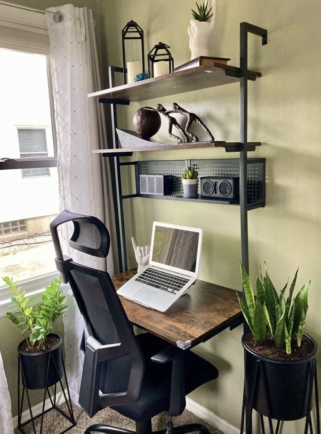 A mounted wall desk