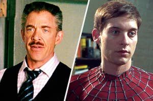 J.K. Simmons and Tobey Maguire in Spider-Man