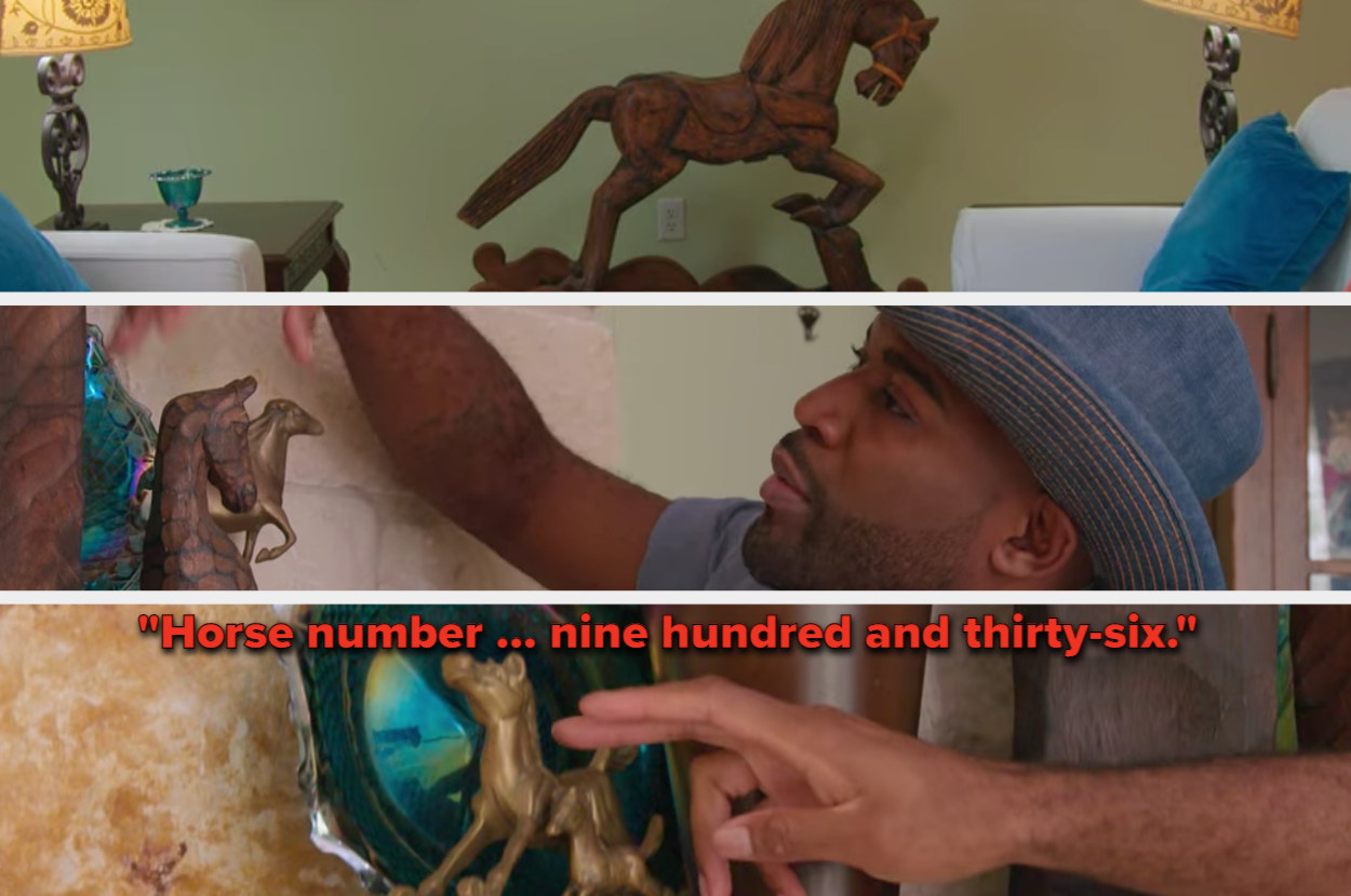 Karamo jokingly tallies up his guess of how many horse figurines Terri has in her home