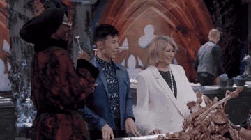Snoop Dogg, Alvin Zhou, and Martha Stewart judging a Tasty cooking contest