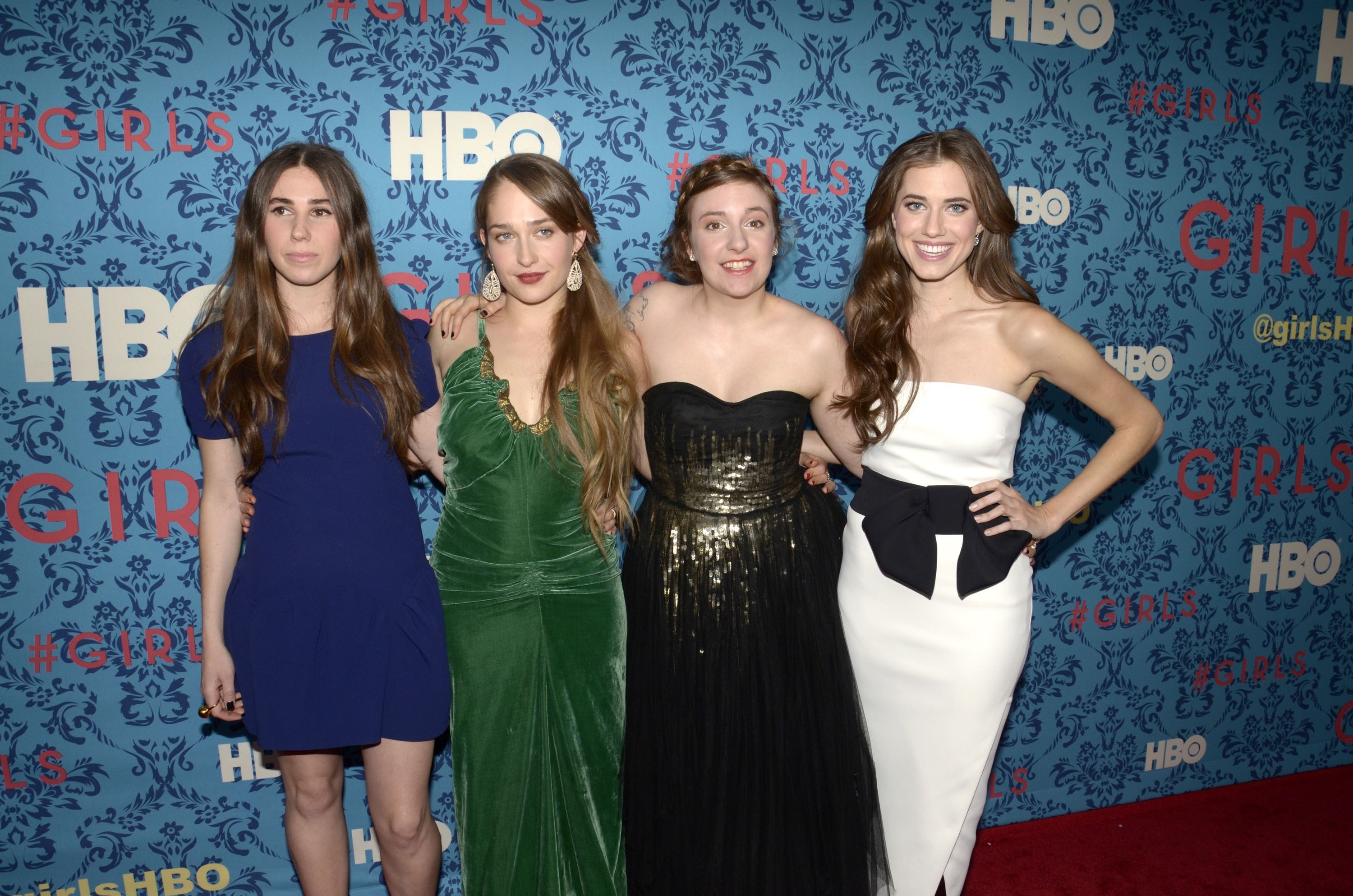 The cast of Girls at an event