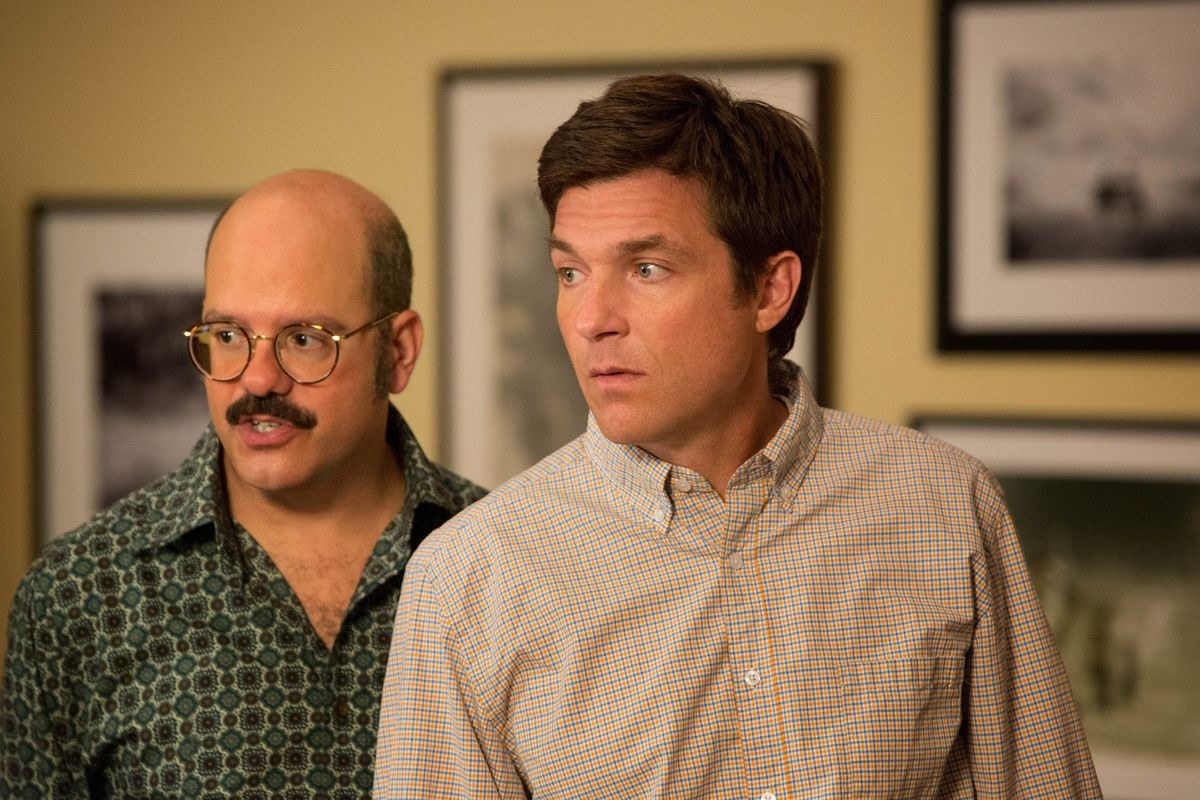 David Cross as Tobias Fünke and Jason Bateman as Michael Bluth surprised by something off screen in &quot;Arrested Development&quot;