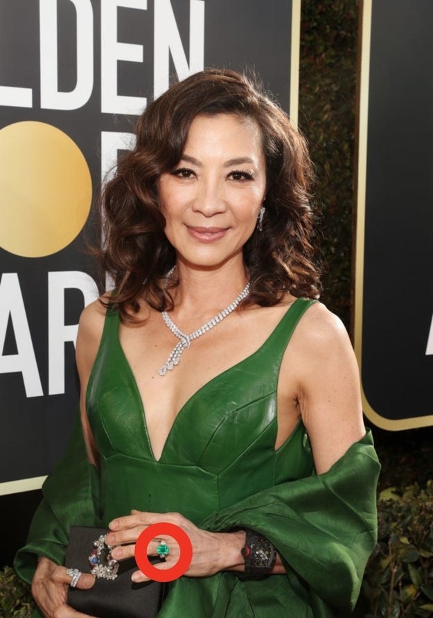 Yeoh on the red carpet, wearing the ring