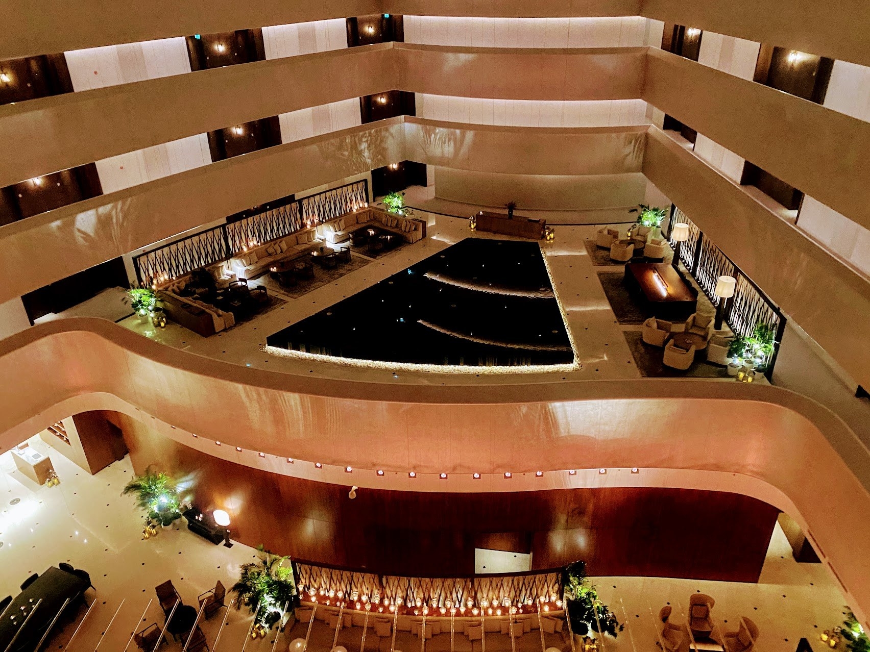 the hotel lobby